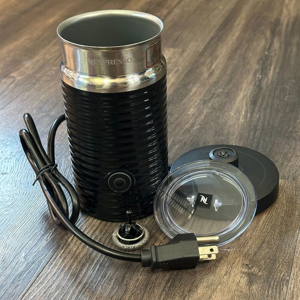 EUC Nespresso Aeroccino 3 Coffee Milk Frother Foam Model 3594 Hot Cold W/ Base